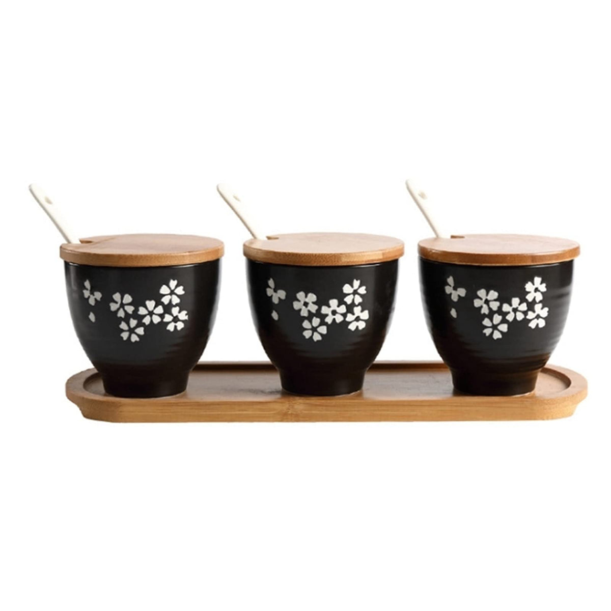 OGMOYT 3-Piece Ceramic Spice Jar Set