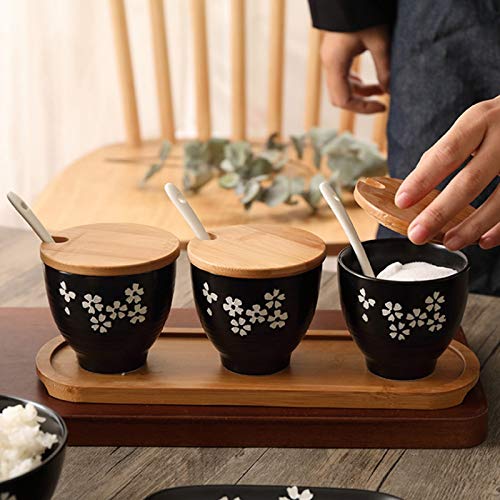 OGMOYT 3-Piece Ceramic Spice Jar Set
