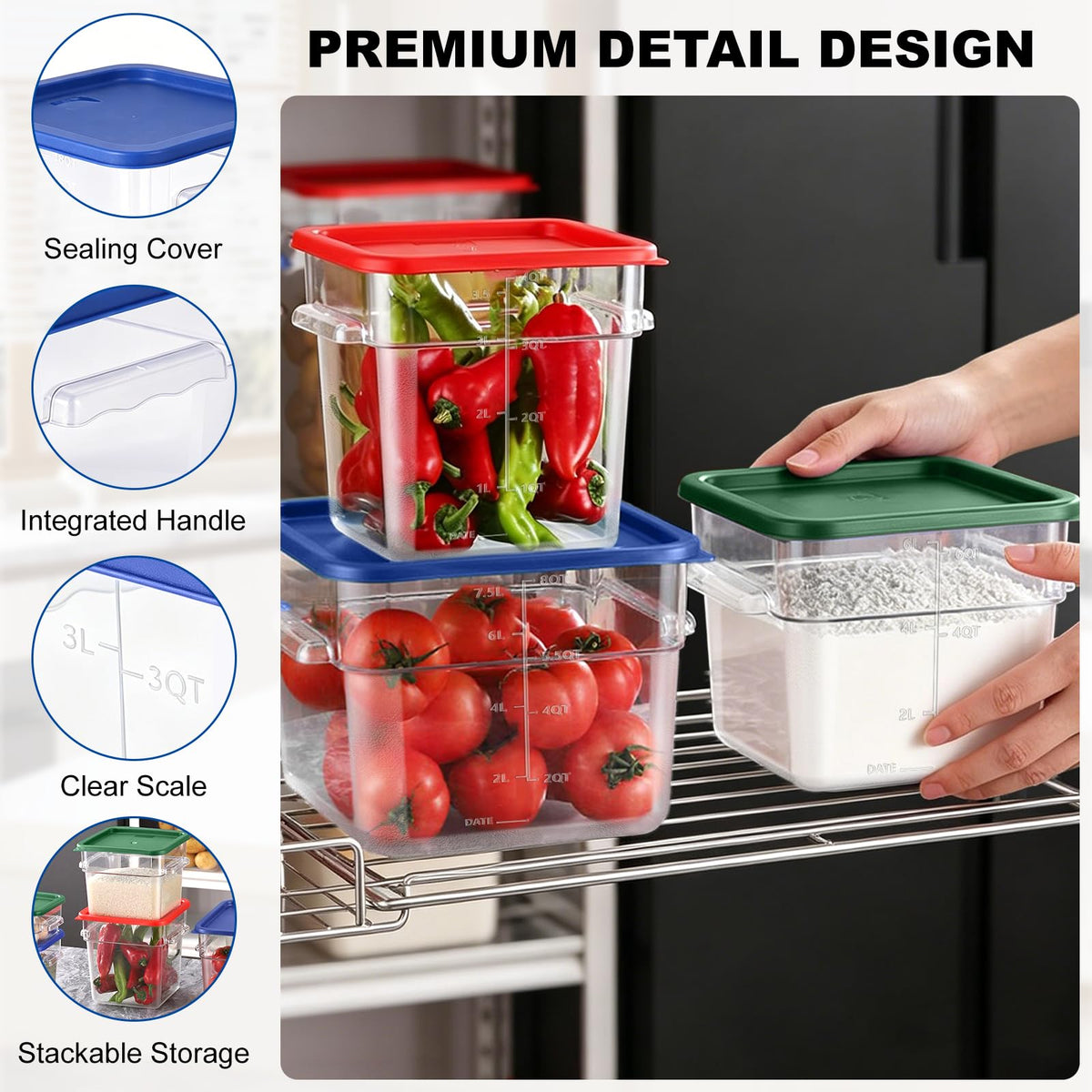 FIRMDKWEED Polycarbonate Food Container Set