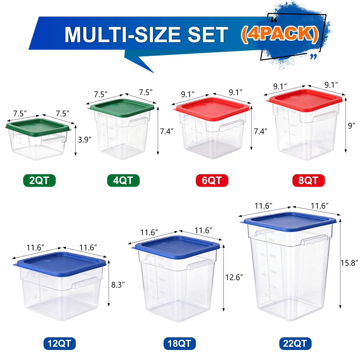 FIRMDKWEED Polycarbonate Food Container Set